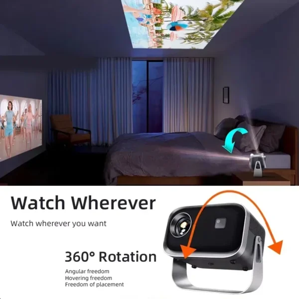kf-S16230a6246fd4ab7bcf0d304b878caf9T-Mini-Projector-360-Degree-Rotate-Android-12-4K-180-ANSI-Dual-WiFi-Electronic-Focus-Home-Theater Mini Projector 360 Degree Rotate Android 12 4K 180 ANSI Dual WiFi Electronic Focus Home Theater Portable Projector