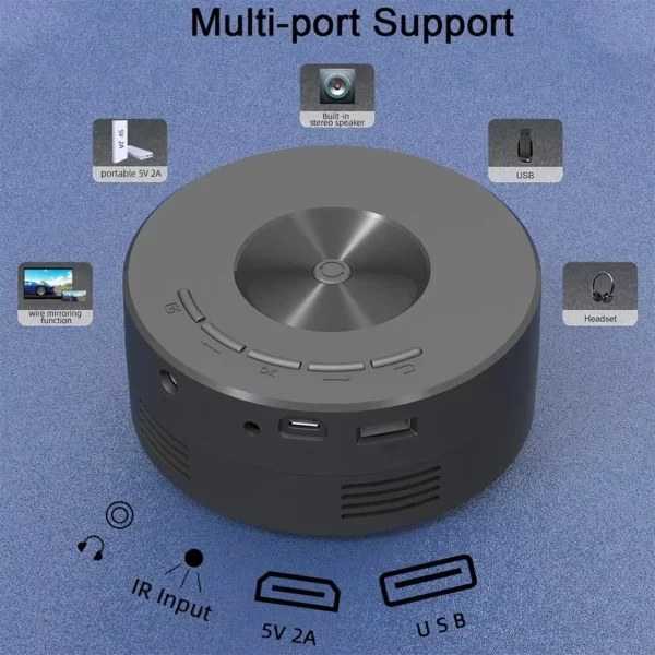 kf-S22b8d9617e8c4b75baf5848eb3d56e71s-YT200-Home-Projector-Low-Noise-LCD-Mini-Portable-Children-s-Wireless-Mobile-Phone-Same-Screen-Projection YT200 Home Projector Low Noise LCD Mini Portable Children's Wireless Mobile Phone Same Screen Projection