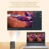 Ultra-Clear 4K Mini 3D Projector, DLP Built-in Battery Power Bank Supply Super Lightweight Portable Wireless Screen Mirroring