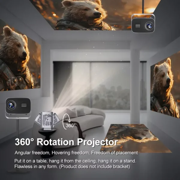 kf-Scafe7fdca6f44f2287b53bfa74f483146-Mini-Projector-360-Degree-Rotate-Android-12-4K-180-ANSI-Dual-WiFi-Electronic-Focus-Home-Theater Mini Projector 360 Degree Rotate Android 12 4K 180 ANSI Dual WiFi Electronic Focus Home Theater Portable Projector