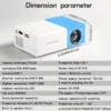 YG300 Portable Mini Movie Projector Suitable For Outdoor Camping/ Drive-in/ Home Theater Projectors With 30000 Hours Long Life